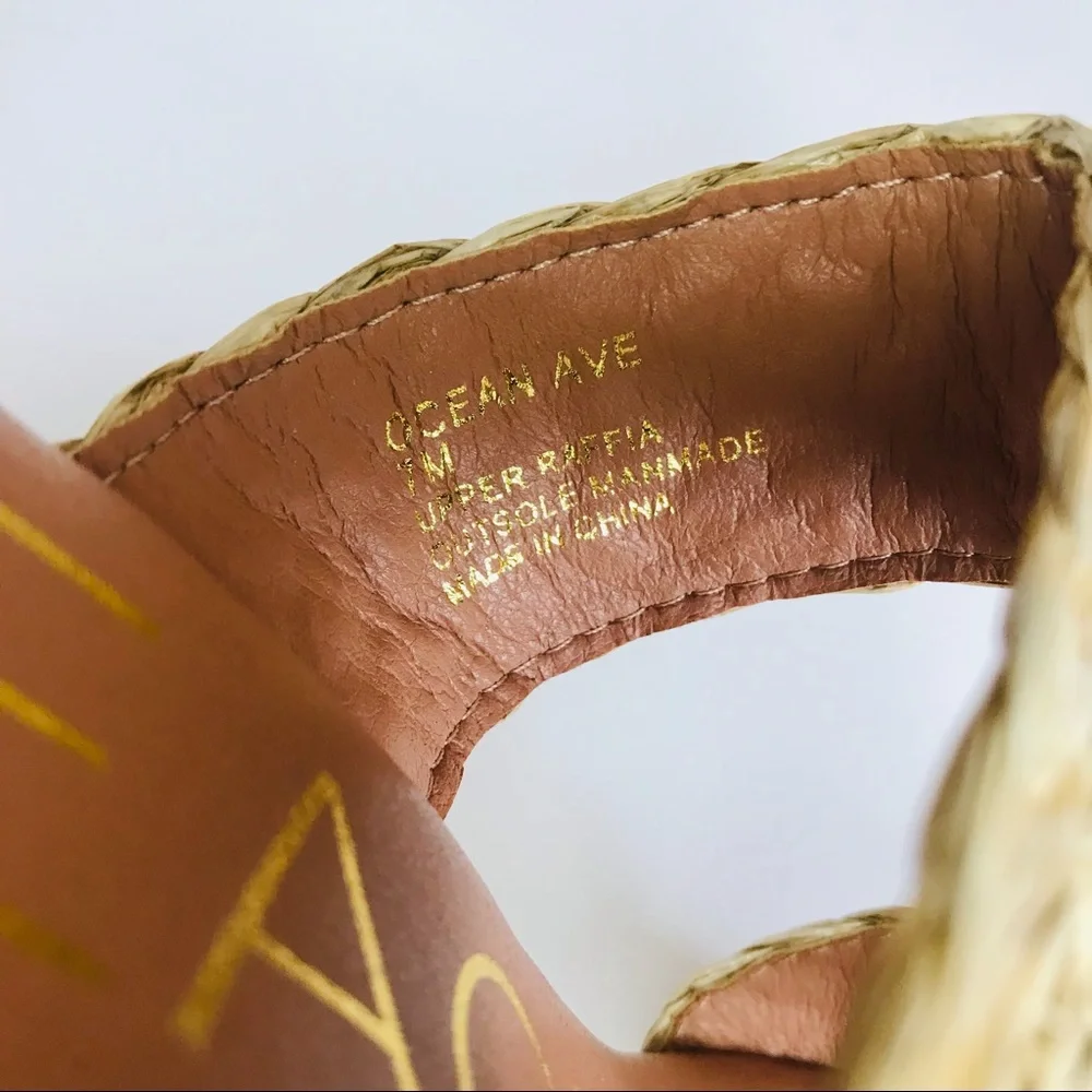 New! Matisse Oceanave Raffia Braided Straw Chunky Block Heel Platform Sandals - Picture 10 of 14